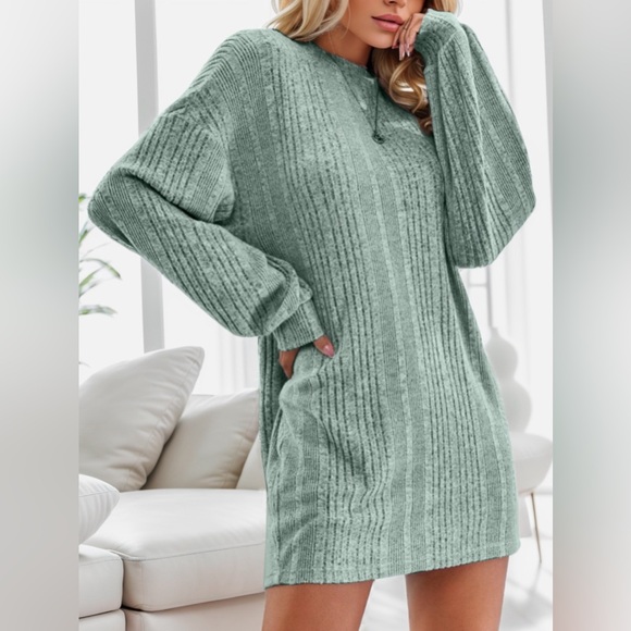 Chilly Comfort Mini Sweater Dress - Picture 1 of 3